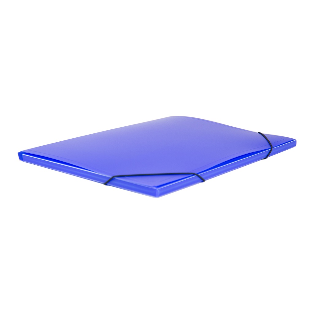 Carpeta gomas 3 solapas con lomo 351 x 271 x 10 mm 8 µm azul opaco