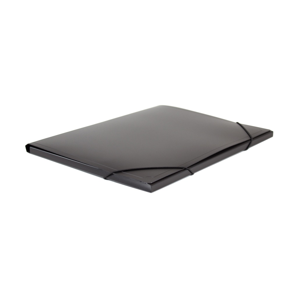 Carpeta gomas 3 solapas con lomo 351 x 271 x 10 mm 8 µm negro opaco