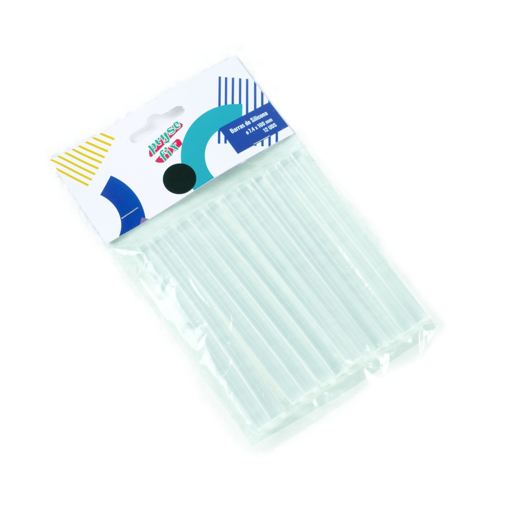 Pack 12 barras silicona 7.4 x 100 mm transparente