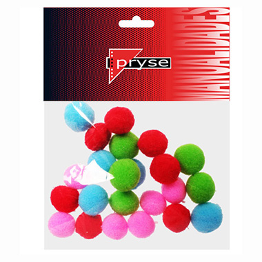 Bolsa 100 pompon 25 mm ø colores surtidos