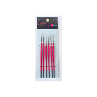 Set 6 pinceles nº 4 / 0 pelo sintético / mango corto / redond