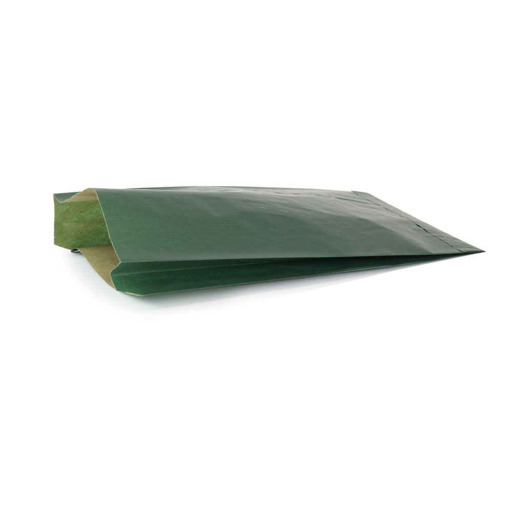 Sobre con fuelle 50 g 19 + 6 x 34,5 cm kraft verde