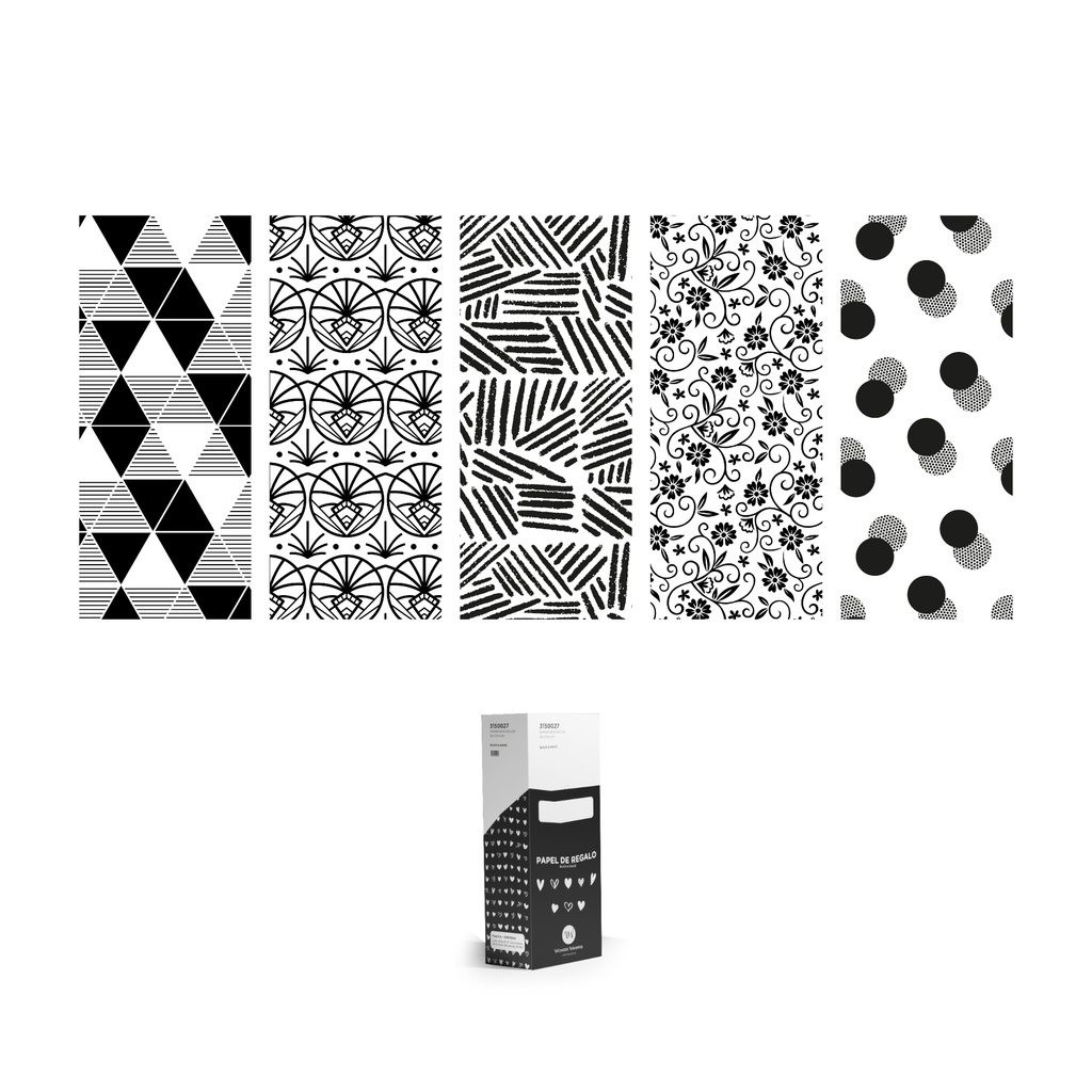 Expositor 50 rollos 0.7 x 2 m black & white