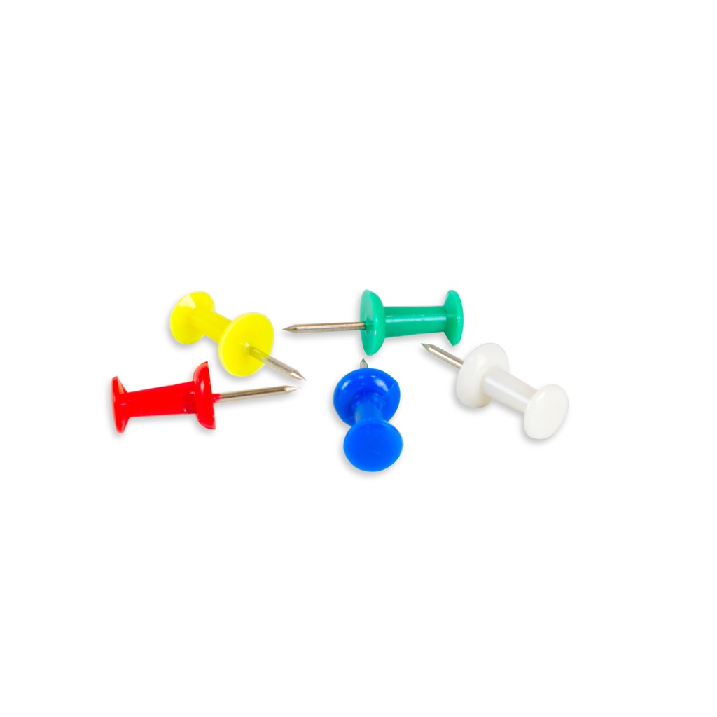 Caja 50 pinchos oficina 8 x 23mm colores