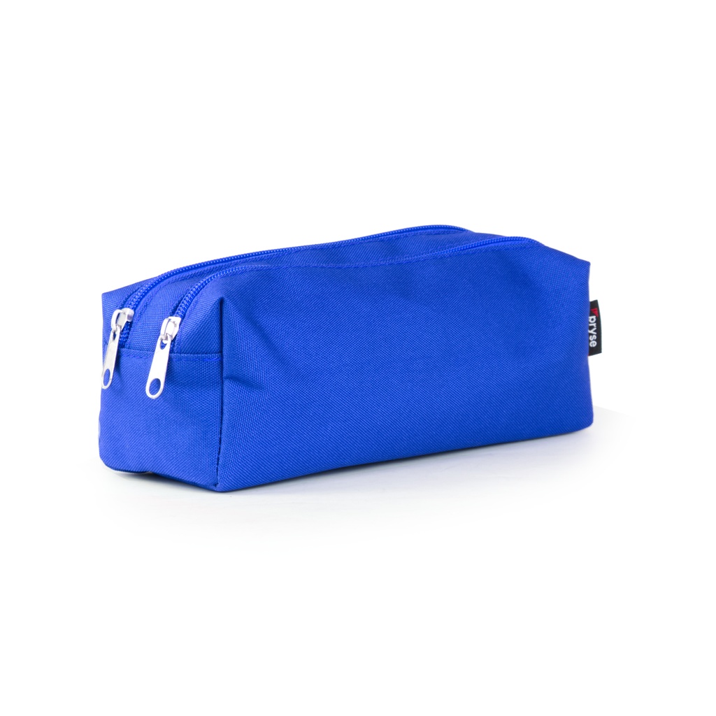 Portatodo cuadrado 2 cremalleras 22.5 x 7.5 x 8 cm azul