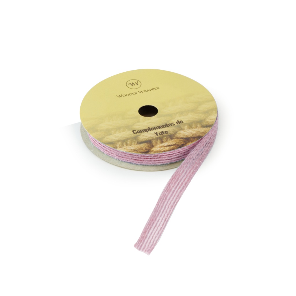 Cinta de yute 10 mm x 3 m rosa