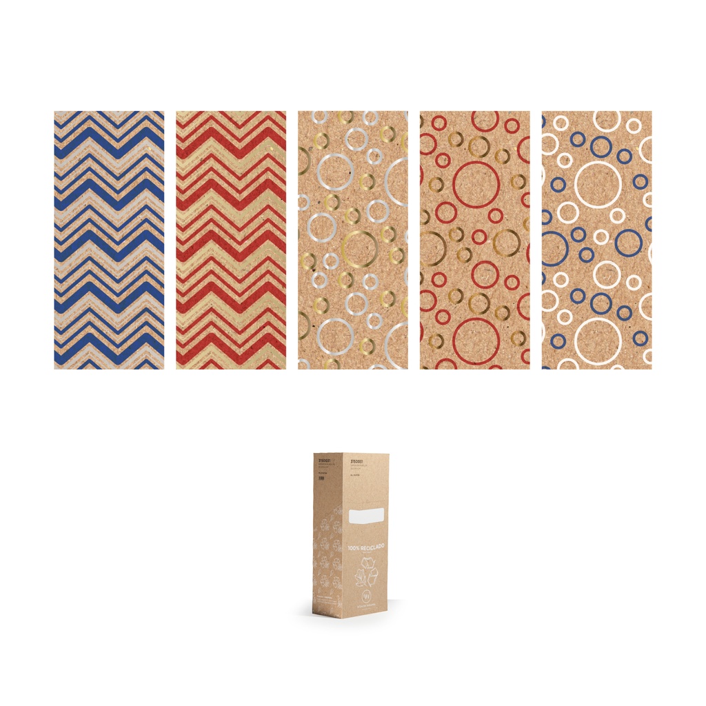 Expositor 50 rollos 0.7 x 2 m 100% kraft reciclado zig zag burbujas