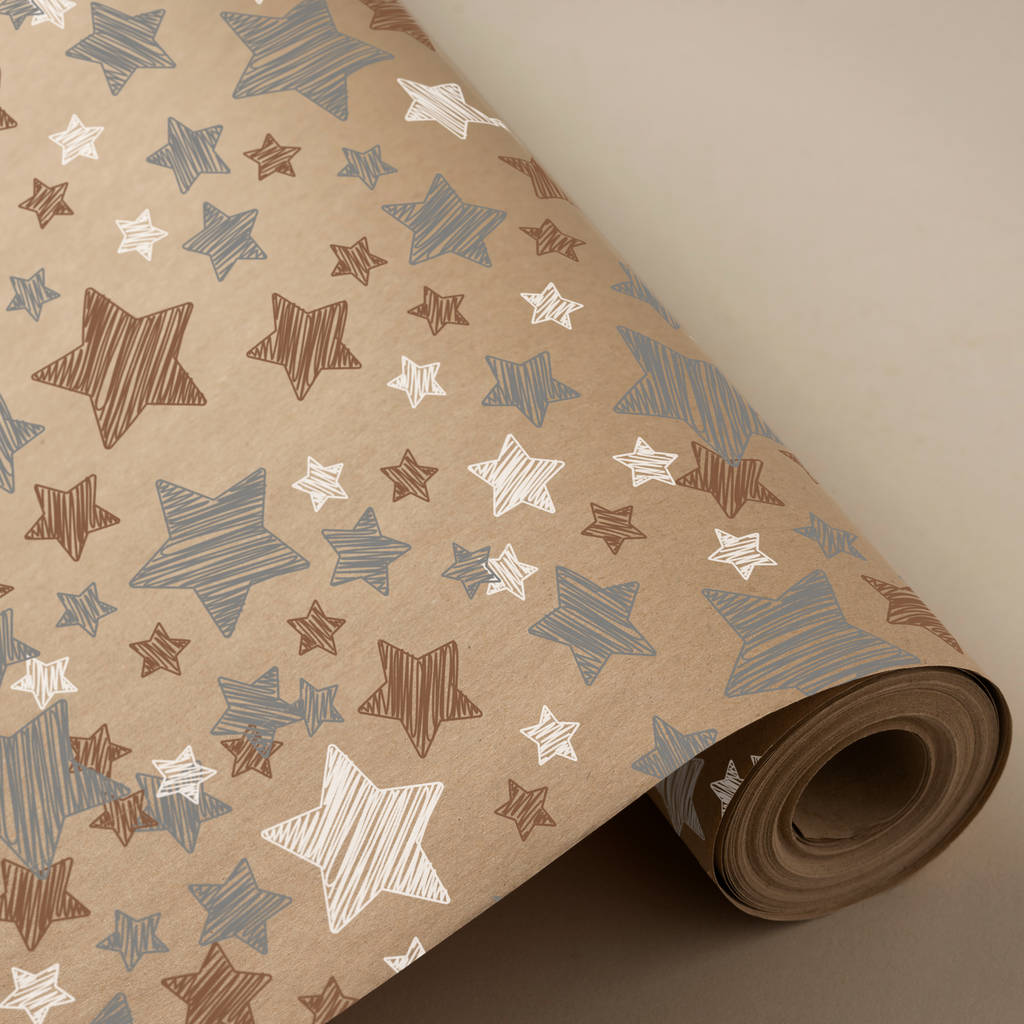 Bobina 31 cm 2 kg 100% kraft reciclado estrellas