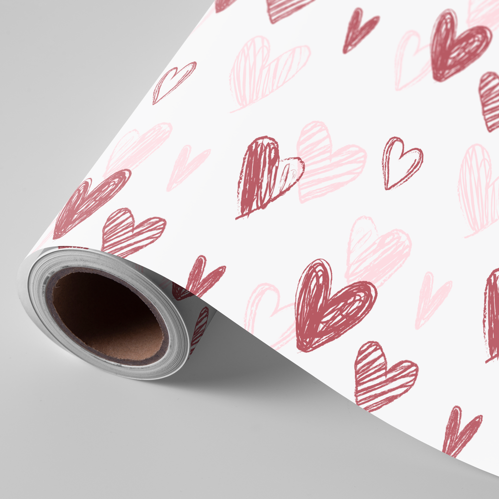 Bobina 62 cm 4 kg corazones granate
