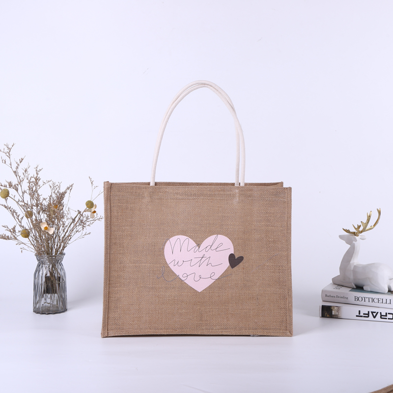Bolsa yute 43 x 34,5 x 17 cm diseño Made with Love