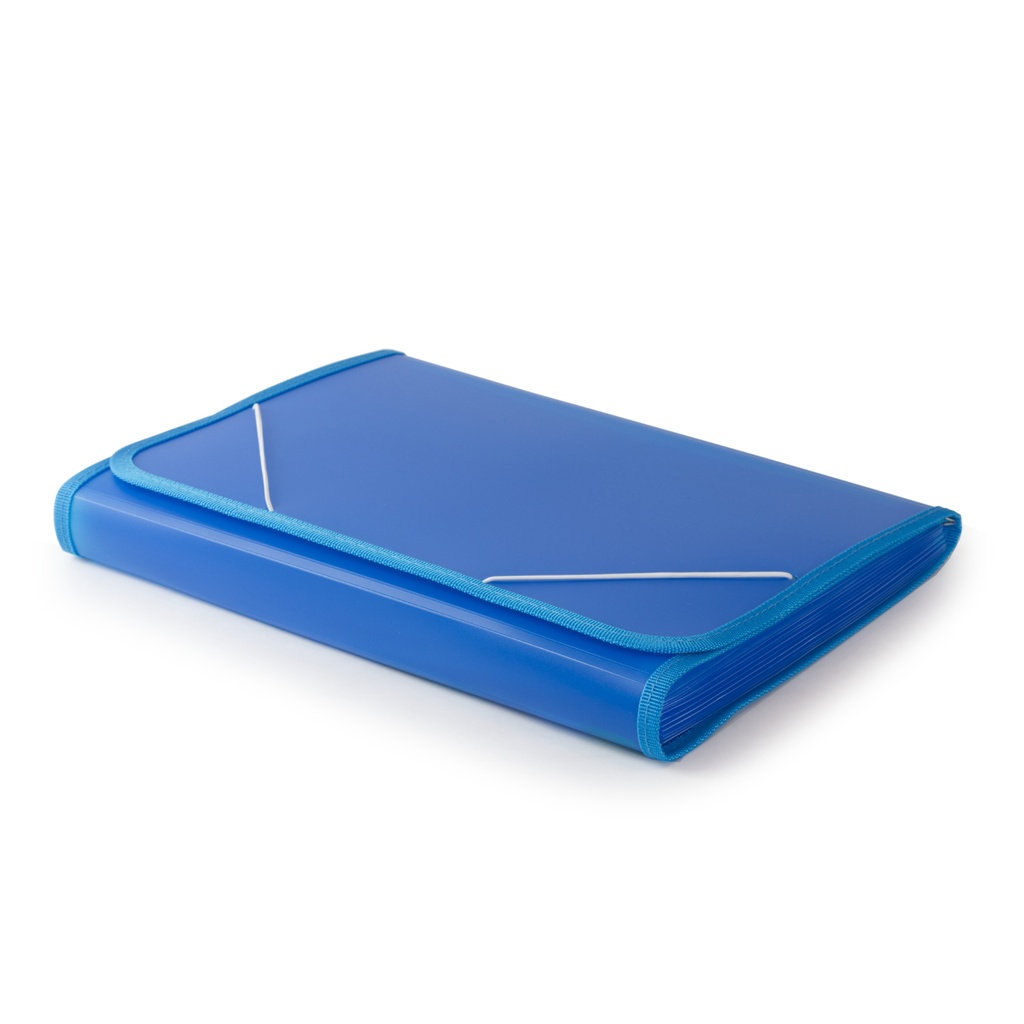 Clasificador fuelle A4 con ribete 13 compartimentos azul