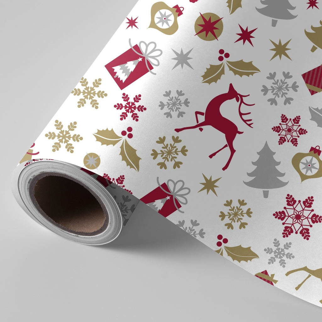 Bobina 62 cm 4 kg navidad ciervos