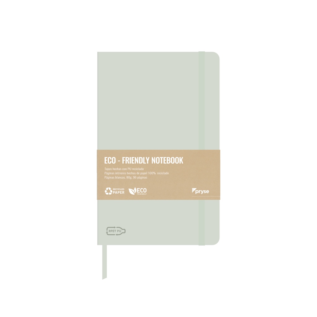 Libreta tapa blanda 80g 96 hojas blancas 130 x 210 mm verde claro