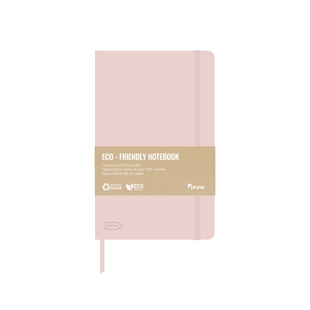 Libreta tapa blanda 80g 96 hojas blancas 130 x 210 mm rosa