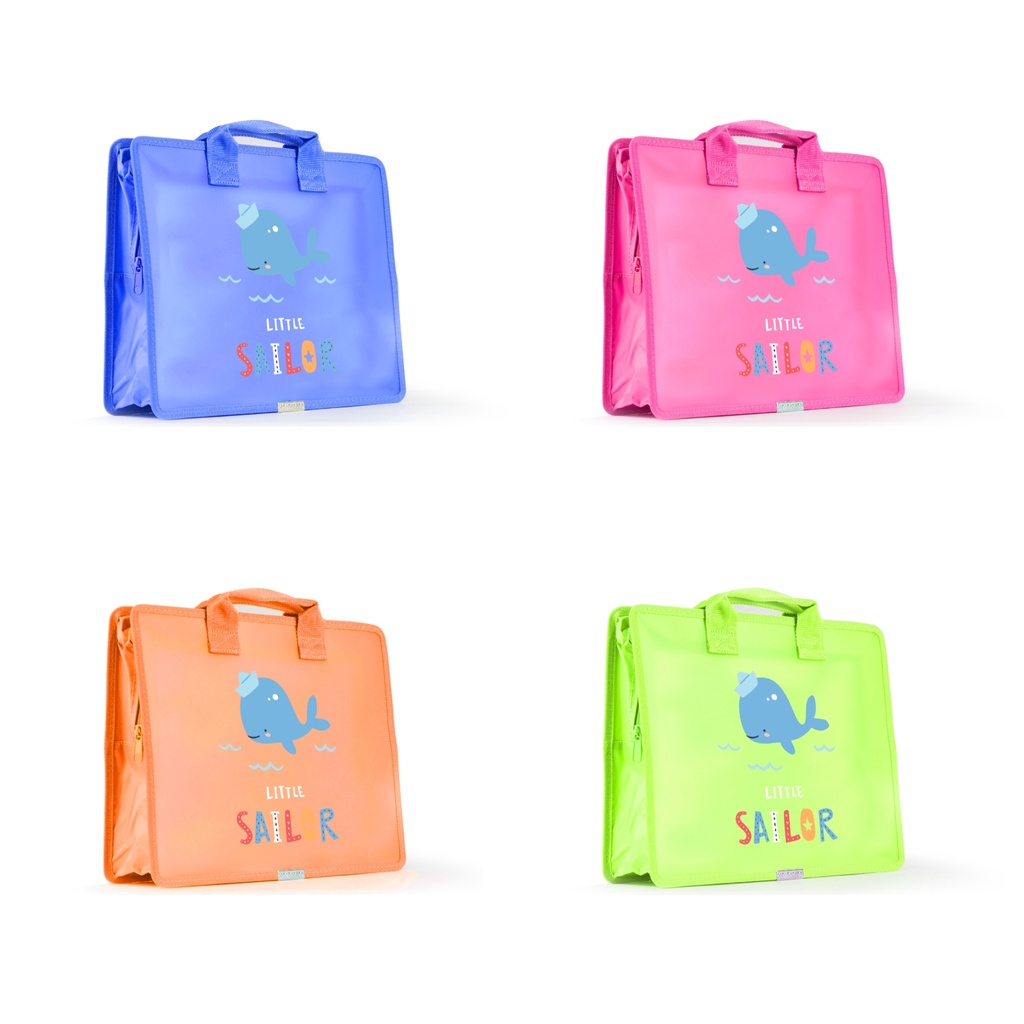 Pack 4 maletines con cremallera A4 personalizables Little Sailor