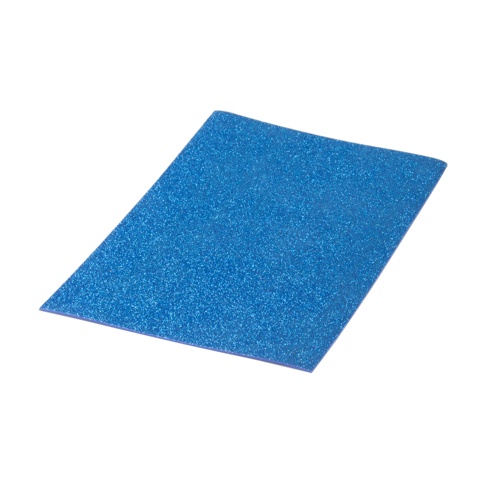 Bolsa 10 láminas EVA purpurina biodegradable 40 x 60 cm azul