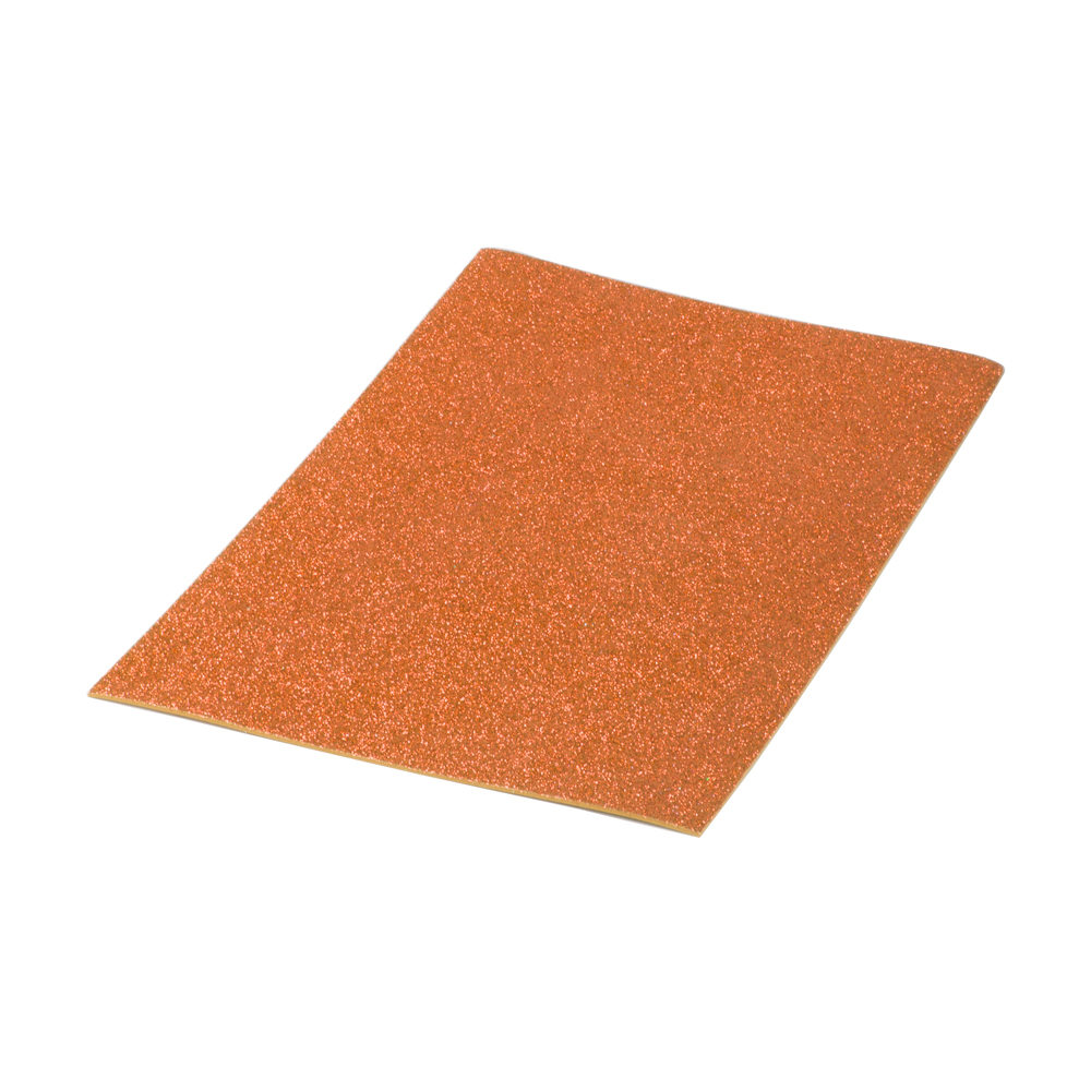 Bolsa 10 láminas EVA purpurina biodegradable 40 x 60 cm naranja