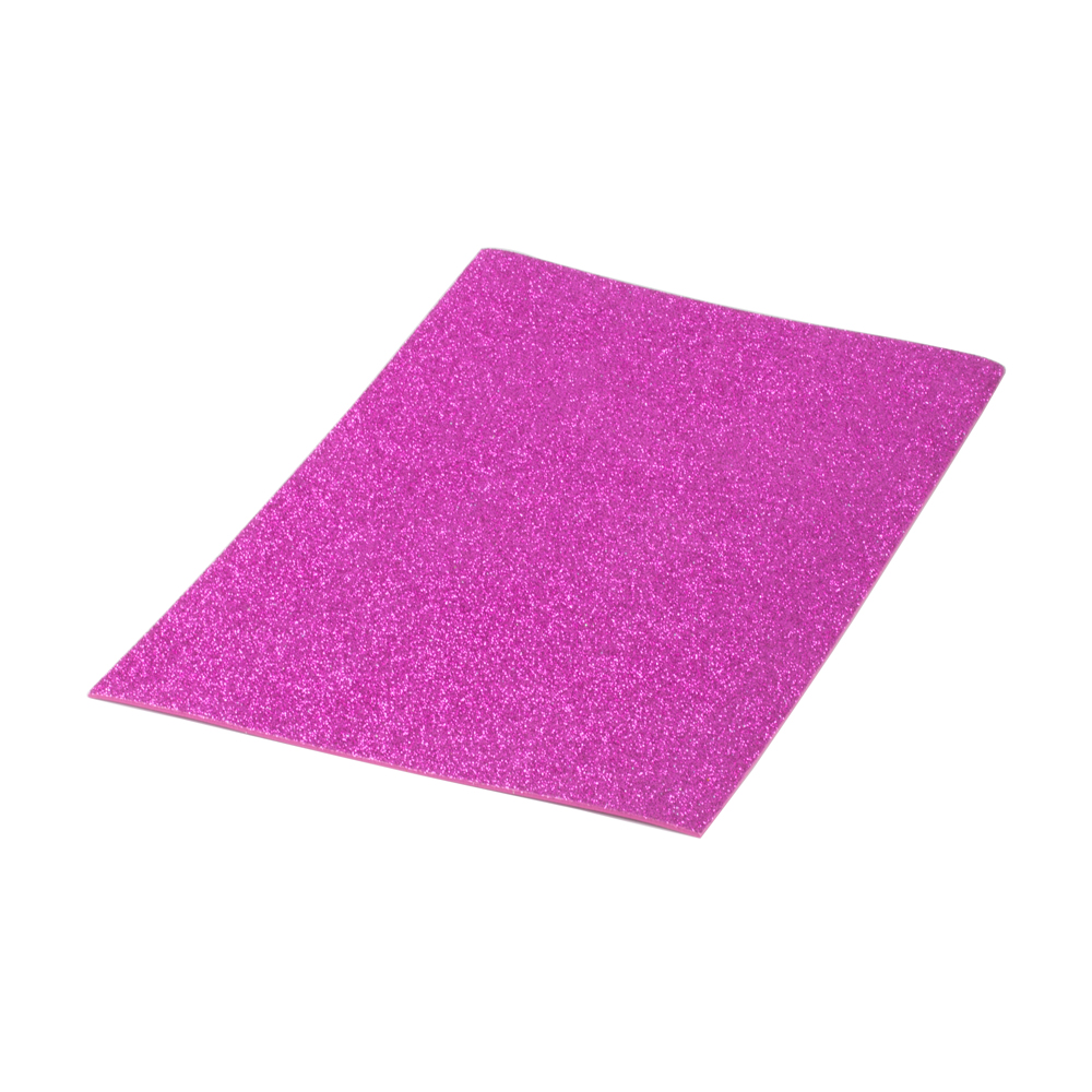 Bolsa 10 láminas EVA purpurina biodegradable 40 x 60 cm fucsia