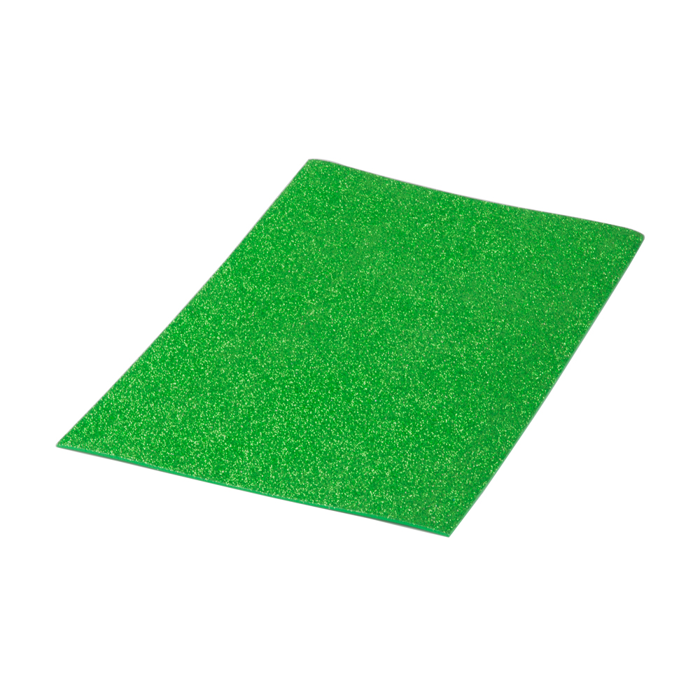 Bolsa 10 láminas EVA purpurina biodegradable 40 x 60 cm verde