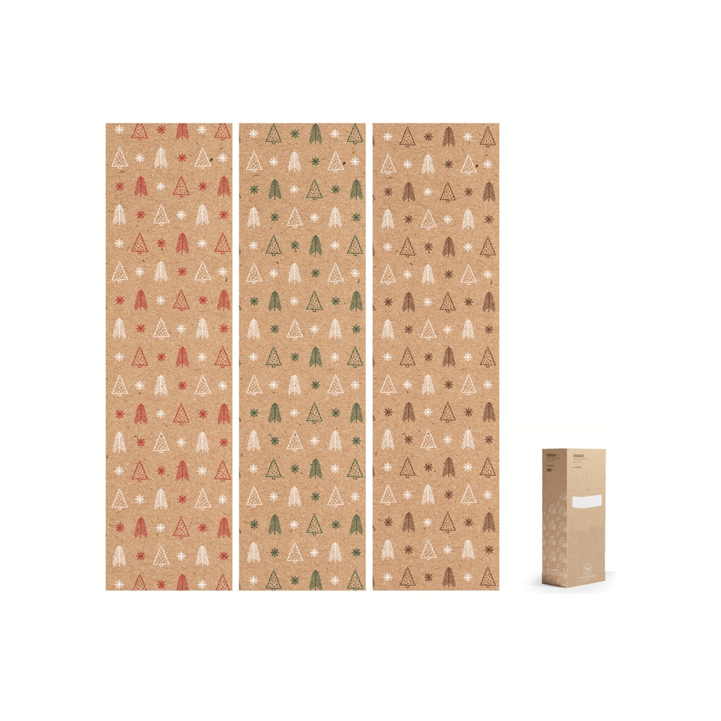 Expositor 50 rollos 0.7 x 2 m 100% kraft reciclado navidad