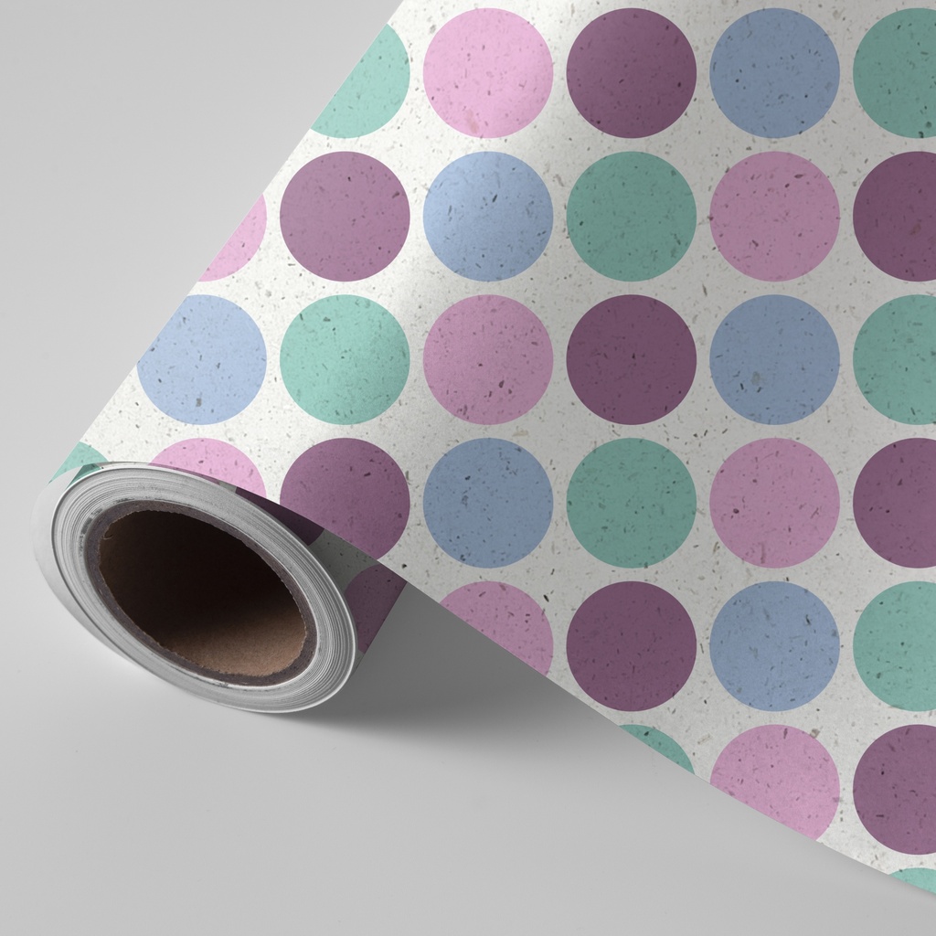 Bobina 31 cm 2 kg papel caña de azúcar círculos colores