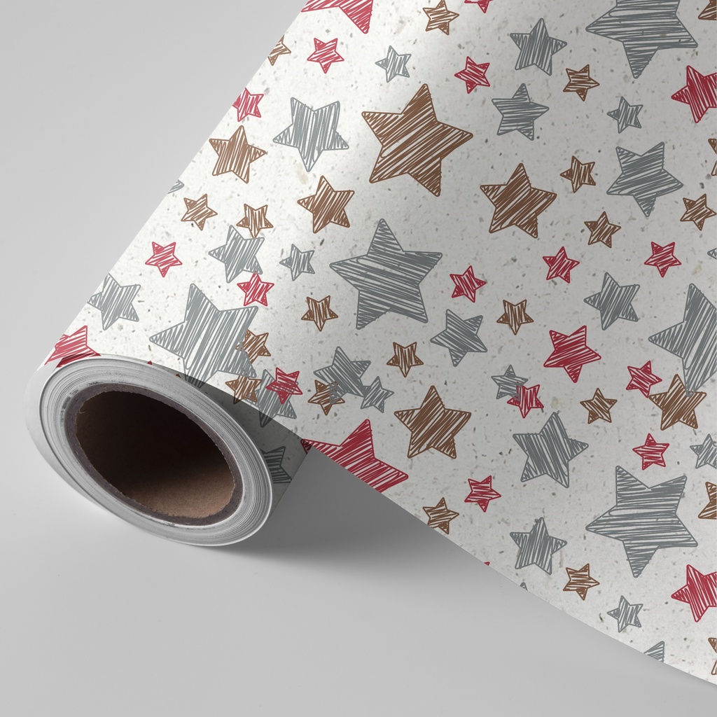 Bobina 31 cm 2 kg papel caña de azúcar estrellas