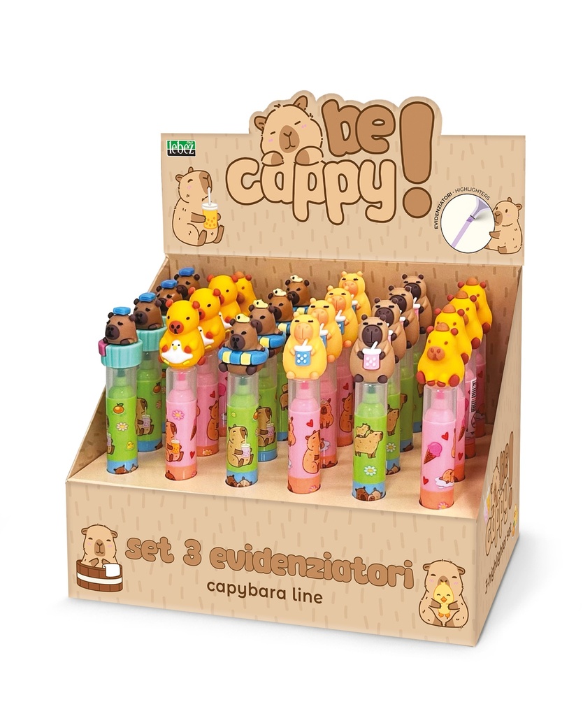 Set 3 mini marcadores Capybara
