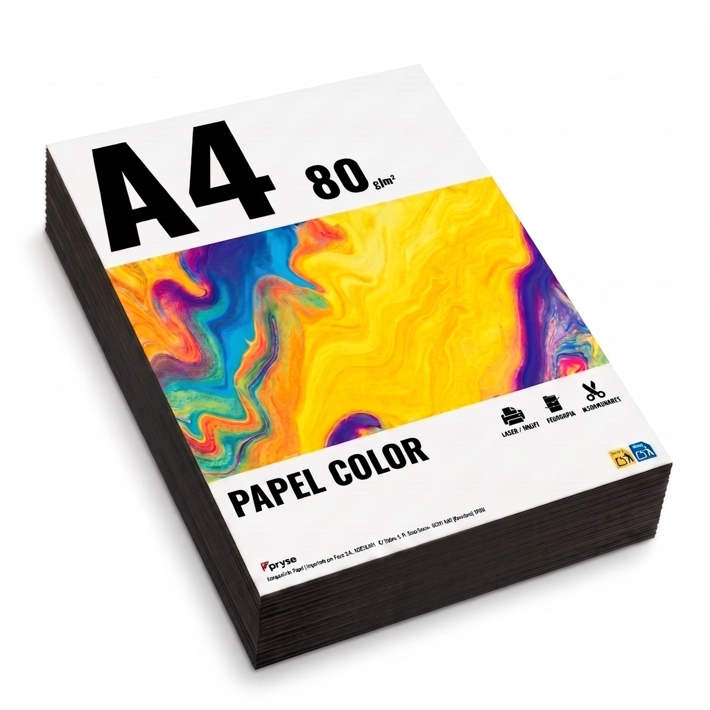 Papel A4 color 80 g/m2 paquete 500 hojas negro