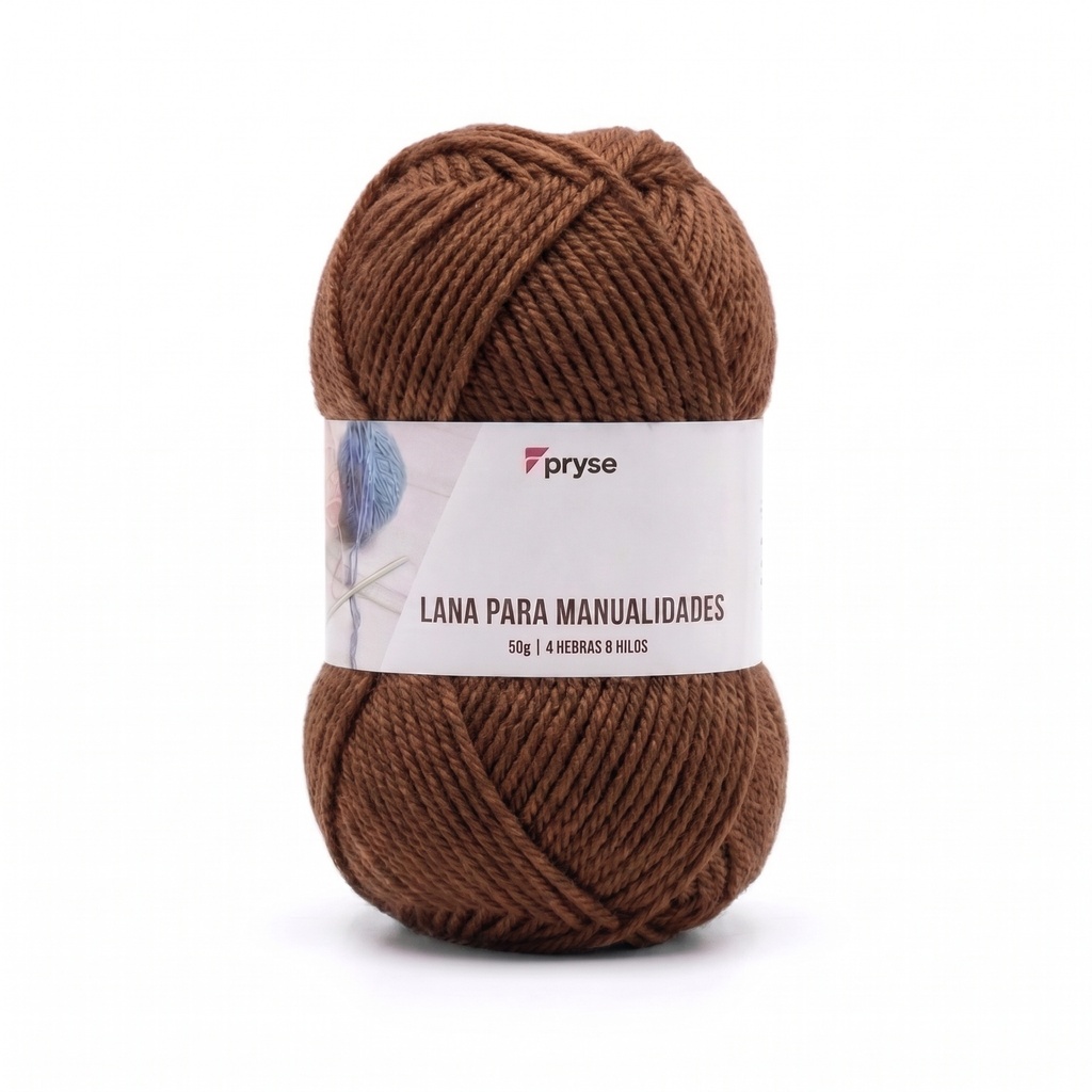 Madeja de lana 50 g de 4 hebras y 8 hilos marron