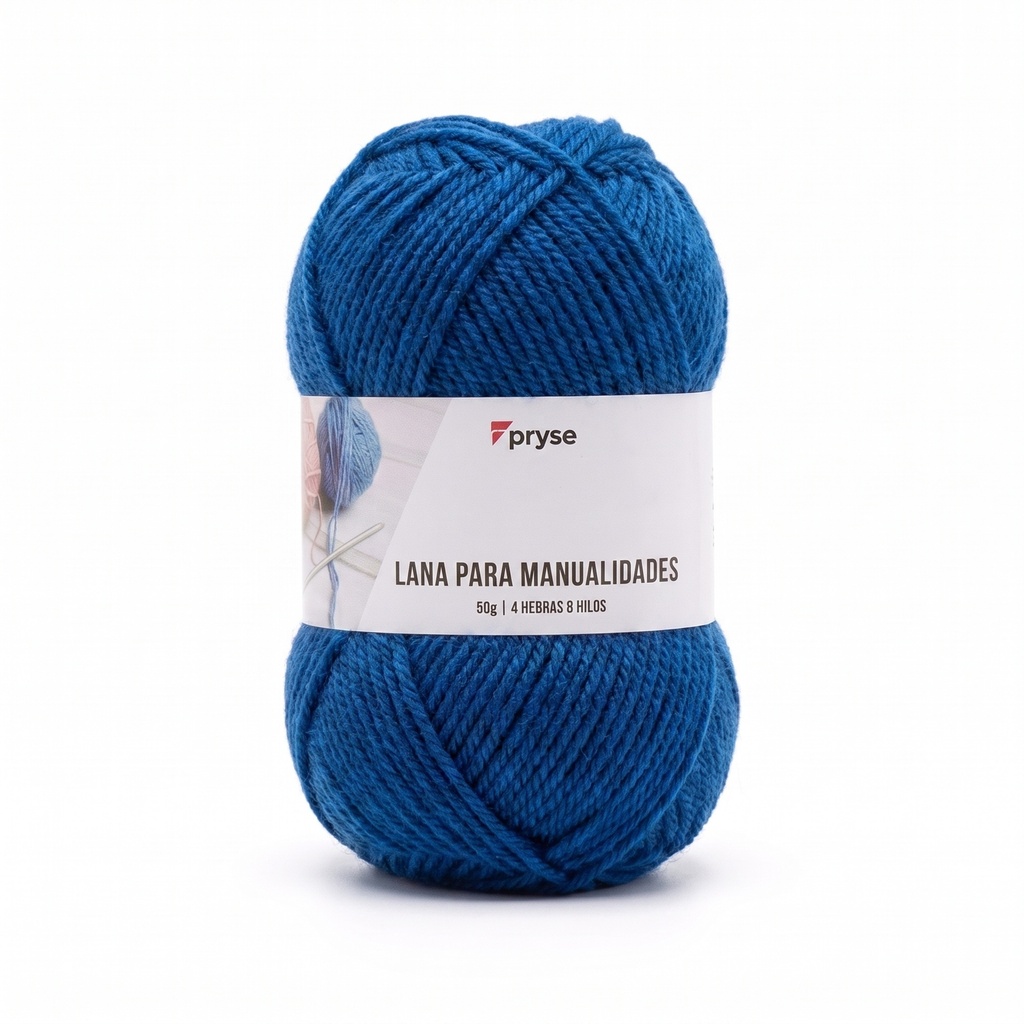 Madeja de lana 50 g de 4 hebras y 8 hilos azul
