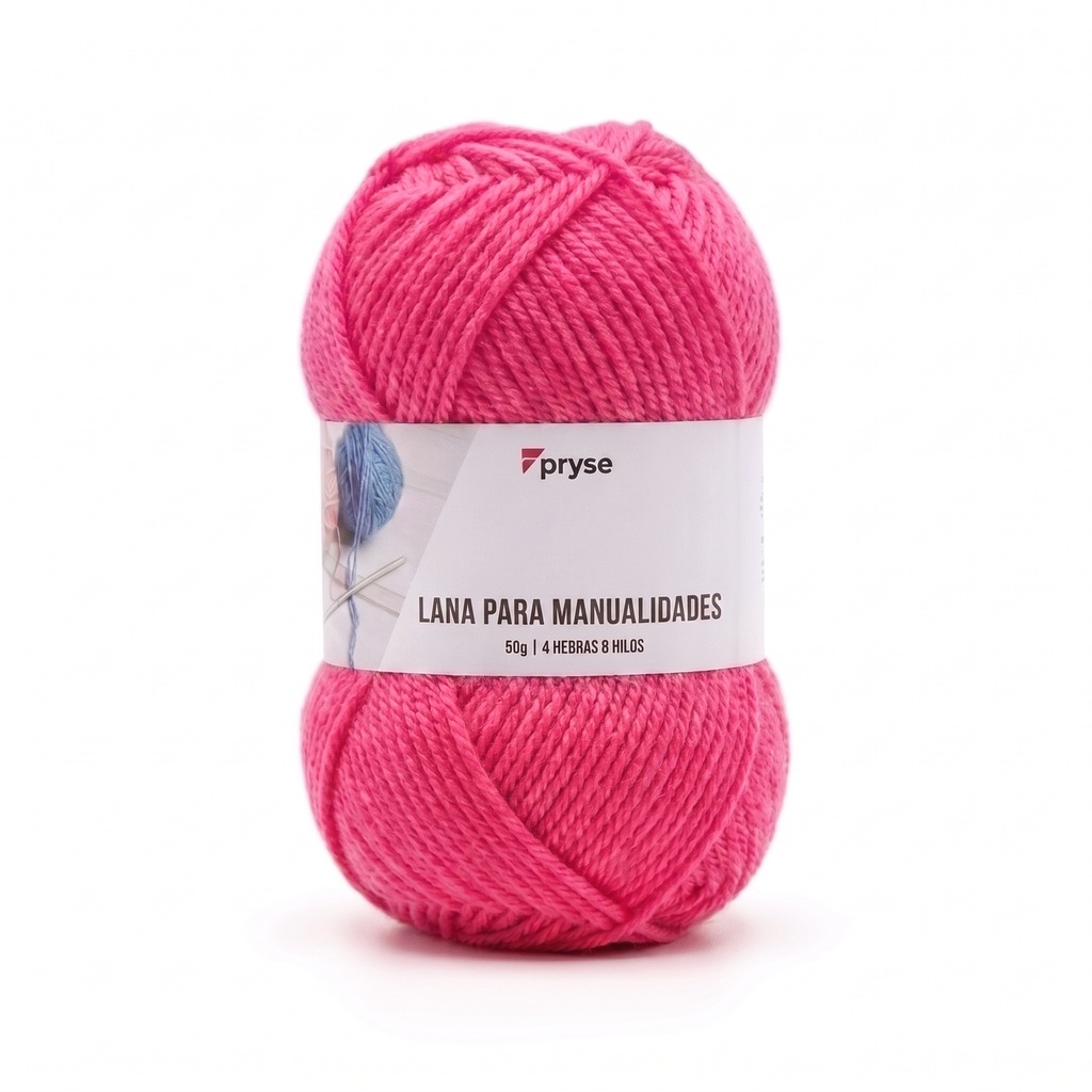 Madeja de lana 50 g de 4 hebras y 8 hilos rosa