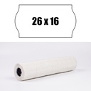 Pack 10 rollos 1000 etiquetas onda 26 x 16 blanca removible
