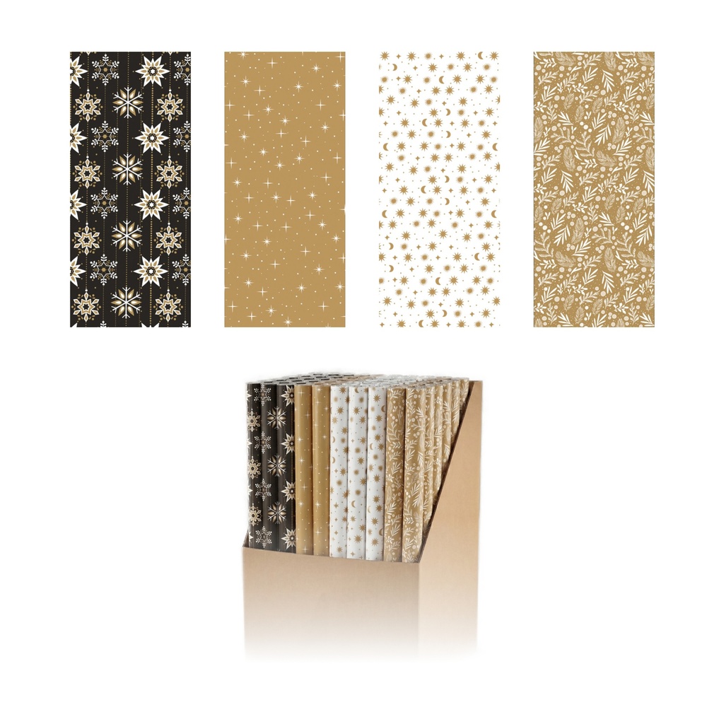 Expositor 50 rollos 0.7 x 2 m navidad elegance