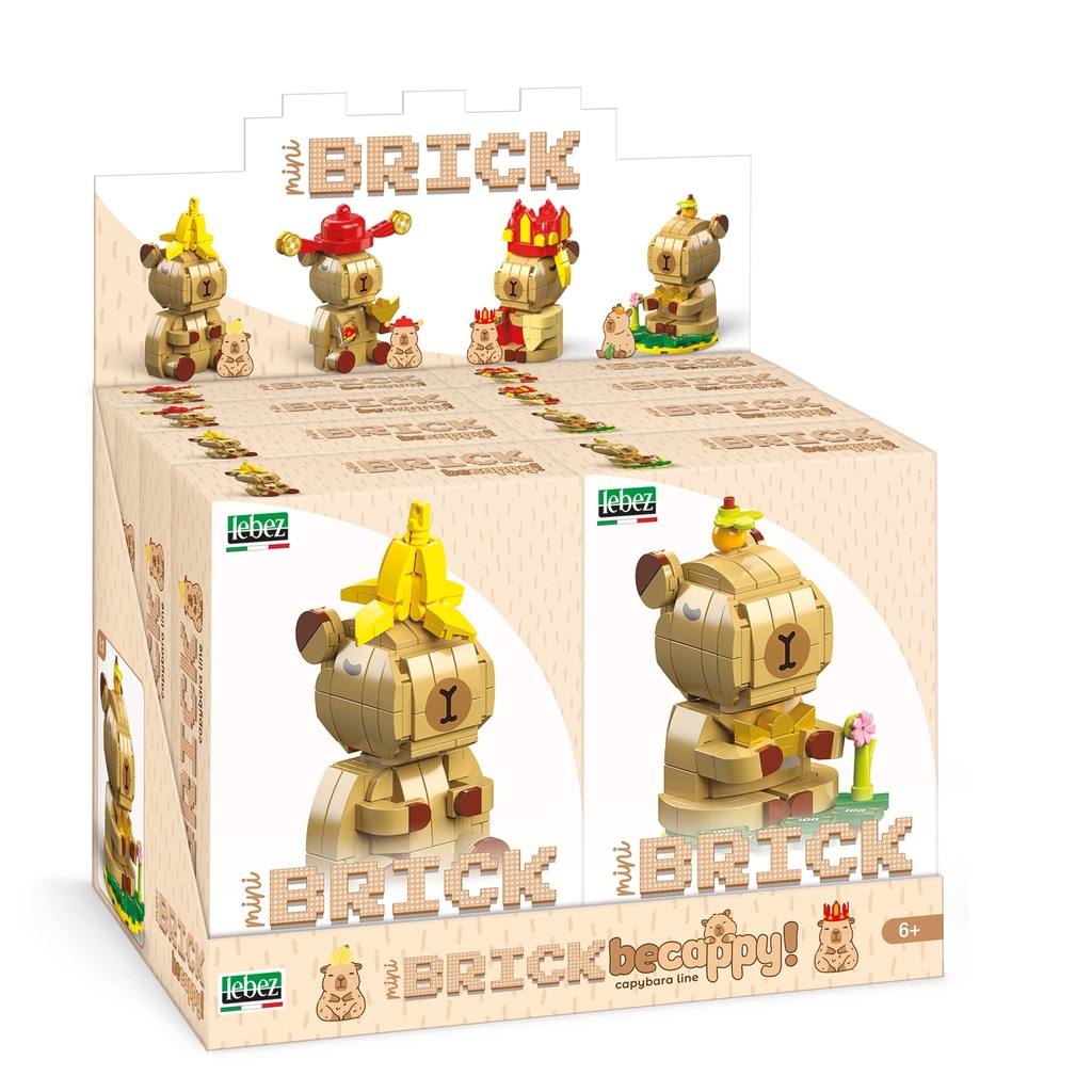 Bloques de construcción be cappy 4 diseños de 200 pcs en expositor con 8 uds