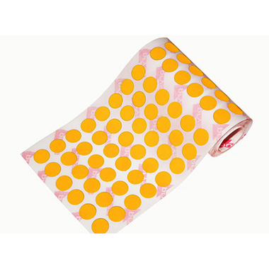 [1041014] Caja rollo 2.736 gomets círculo mediano naranja
