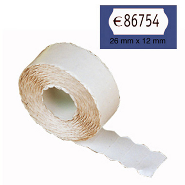 [1530052] # Rollo 1500 etiquetas onda 26 x 12 blanca removible