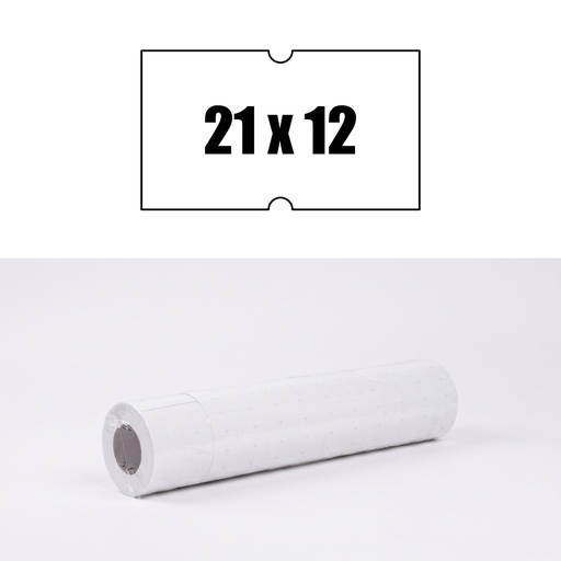 [1531037] Pack 12 rollos de 1000 etiquetas 21 x 12 blanca removible