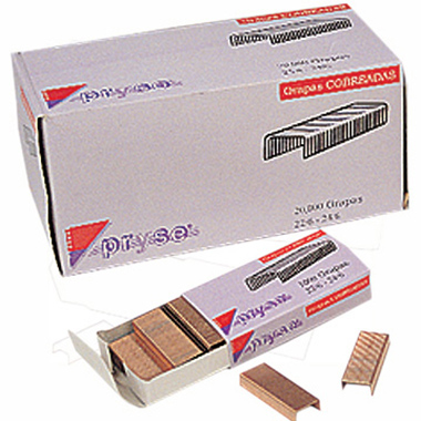 [1610030] Caja 20 cajitas 1000 grapas 24 / 6 Pryse cobreadas