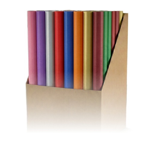 [3150032] Expositor 50 rollos 0.7 x 2 m kraft verjurado colores surtidos