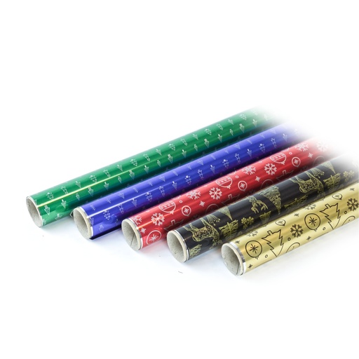[3150052] Expositor 50 rollos 0.7 x 1.5 m metalizado Navidad