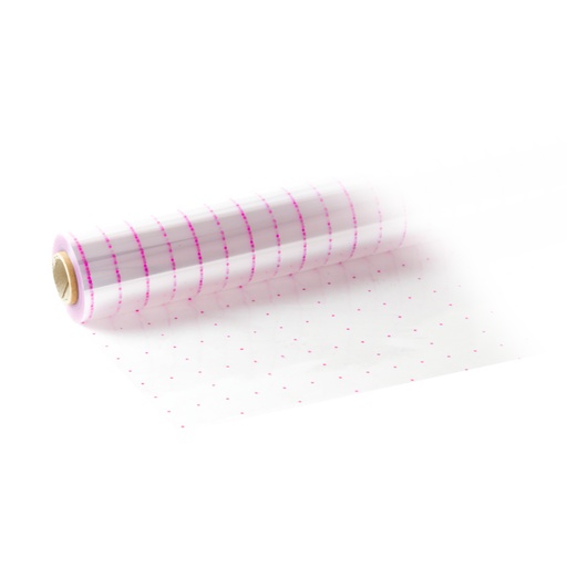 [3158024] Bobina 0.8 x 50 m 35 µm PP transparente punto rosa