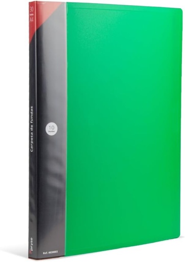 [4010004] Carpeta 10 fundas PP A4 verde