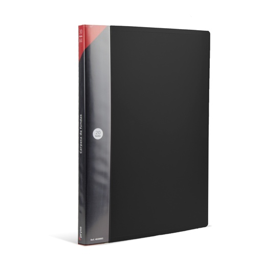 [4020001] Carpeta 20 fundas PP A4 negra