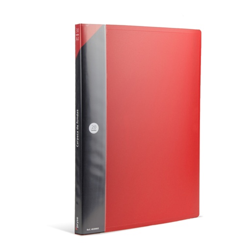 [4020003] Carpeta 20 fundas PP A4 roja