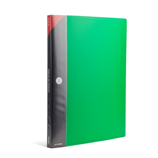 [4020004] Carpeta 20 fundas PP A4 verde