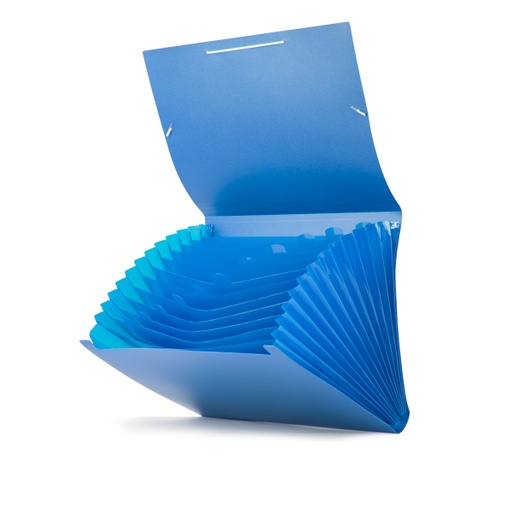 [4152001] Clasificador fuelle A4 13 compartimentos azul claro