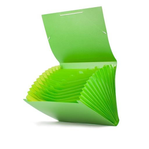 [4152002] Clasificador fuelle A4 13 compartimentos verde pistacho