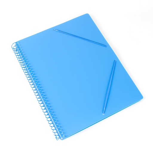 [4240122] Carpeta espiral 20 fundas A4 con bolsillo azul pastel