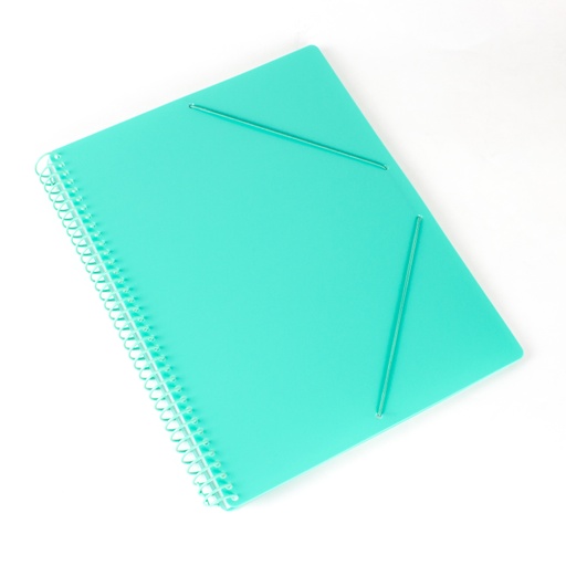 [4240134] Carpeta espiral 30 fundas A4 con bolsillo verde pastel