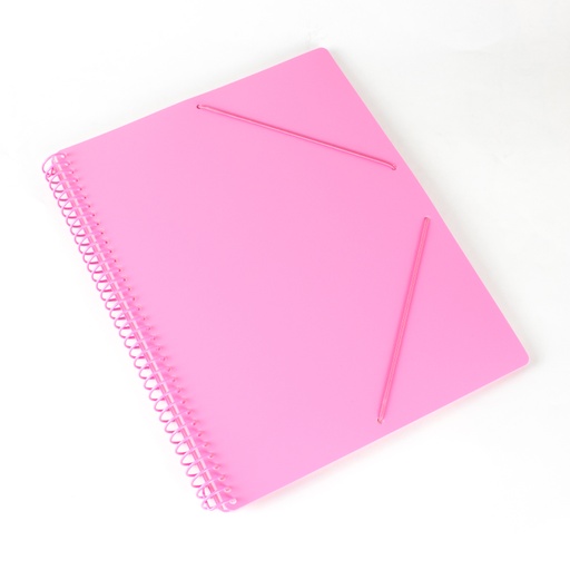 [4240143] Carpeta espiral 40 fundas A4 con bolsillo rosa pastel